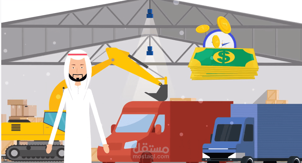إعلان بتقنية الموشن جرافيك لشركة بيع شاحنات