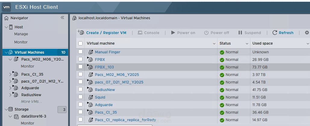 تشغيل أنظمة esxi vmware
