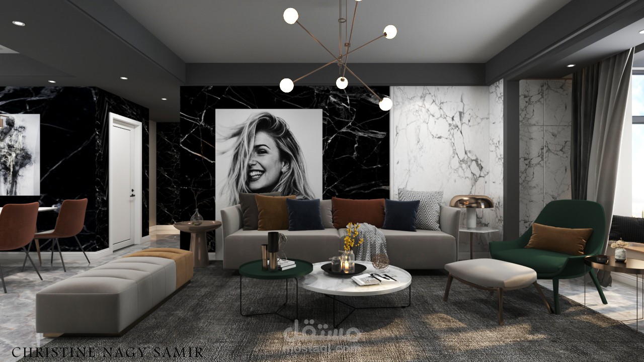 اقوم بعمل تصميم ثلاثي الأبعاد داخلي  بتكلفة 5$ لكل 2متر مربع