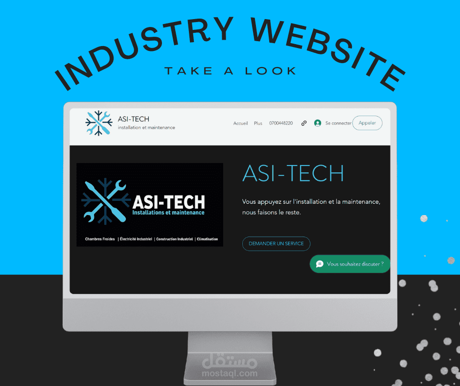 موقع إلكتروني لشركة التركيب والصيانة بمجال الصناعة ASI-TECH