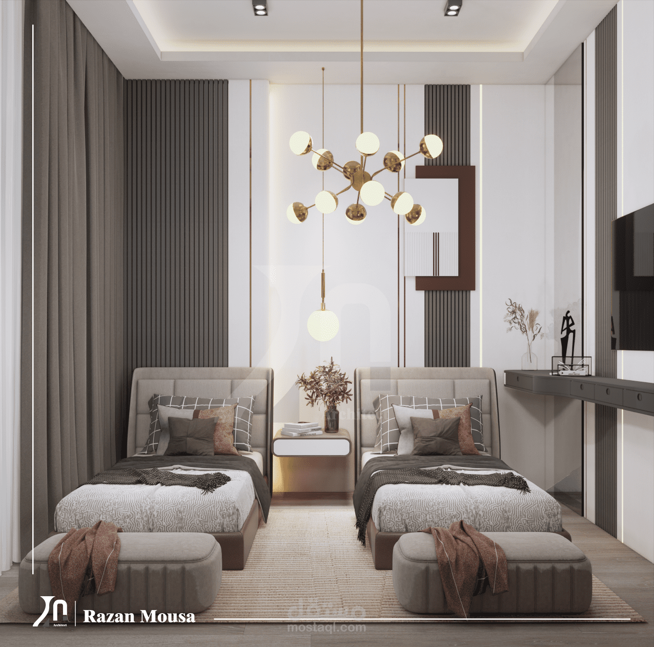 تصميم غرفة نوم عصرية | حلول BIM ذكية لاستغلال المساحات