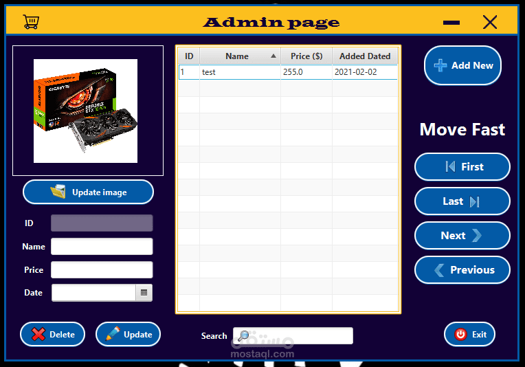 JavaFX With MySQL : Shop program