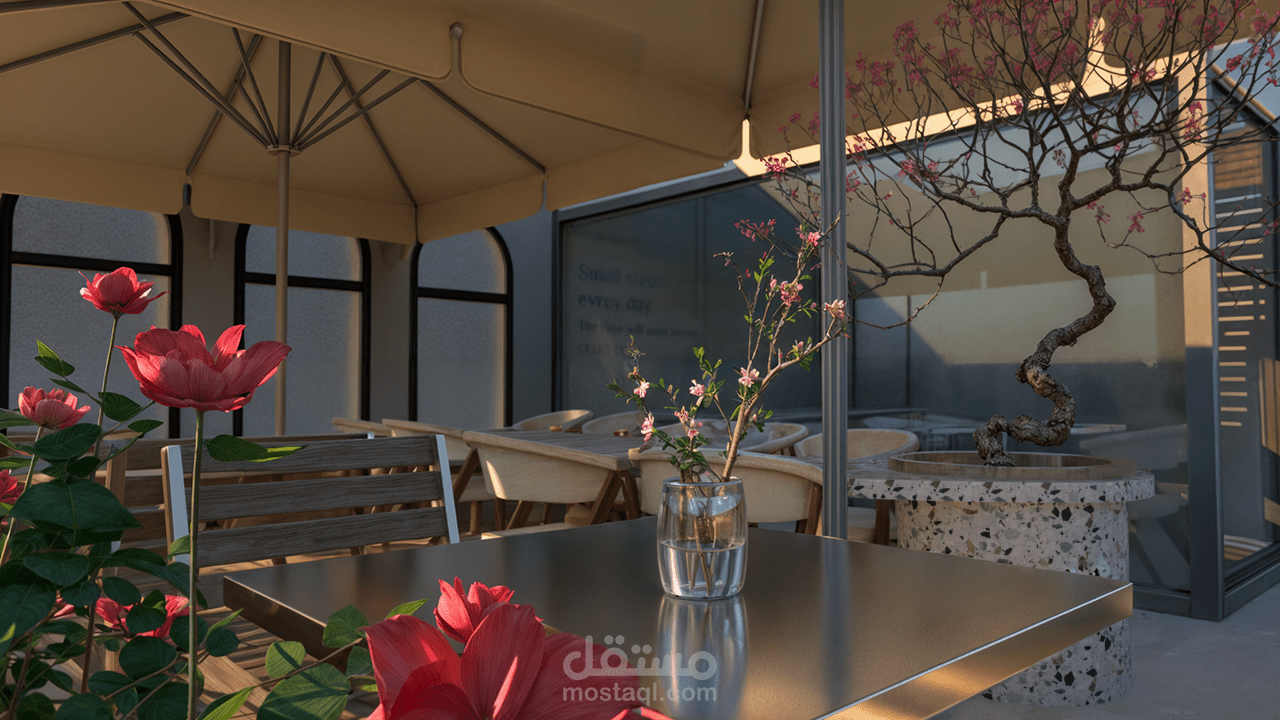 تصميم ثلاثي الأبعاد لمطعم كريب أند وافل