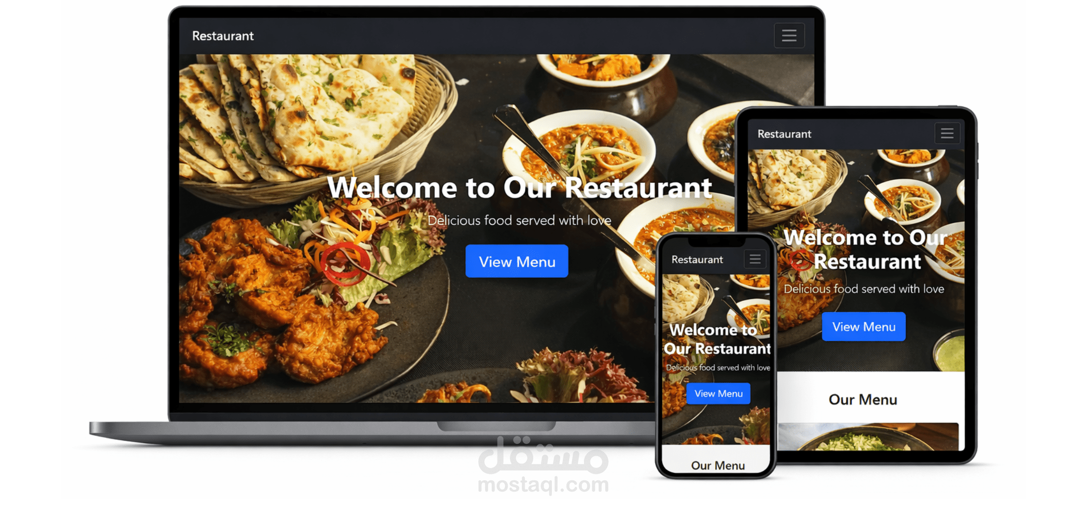 صفحة هبوط للمطعم بأستخدام الBootstrap