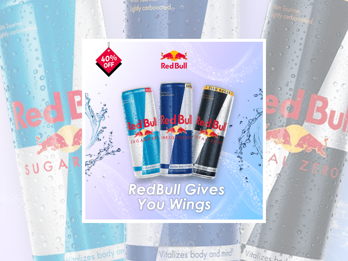 تصميم إعلان سوشيال ميديا ترويجي لعلامة RedBull