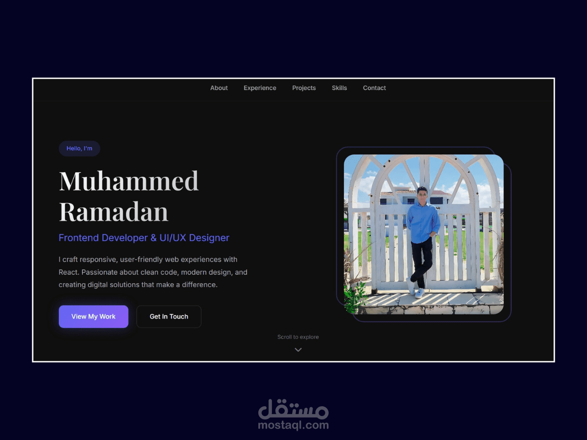 برمجة ونصميم معرض اعمالي الخاص My Portfolio