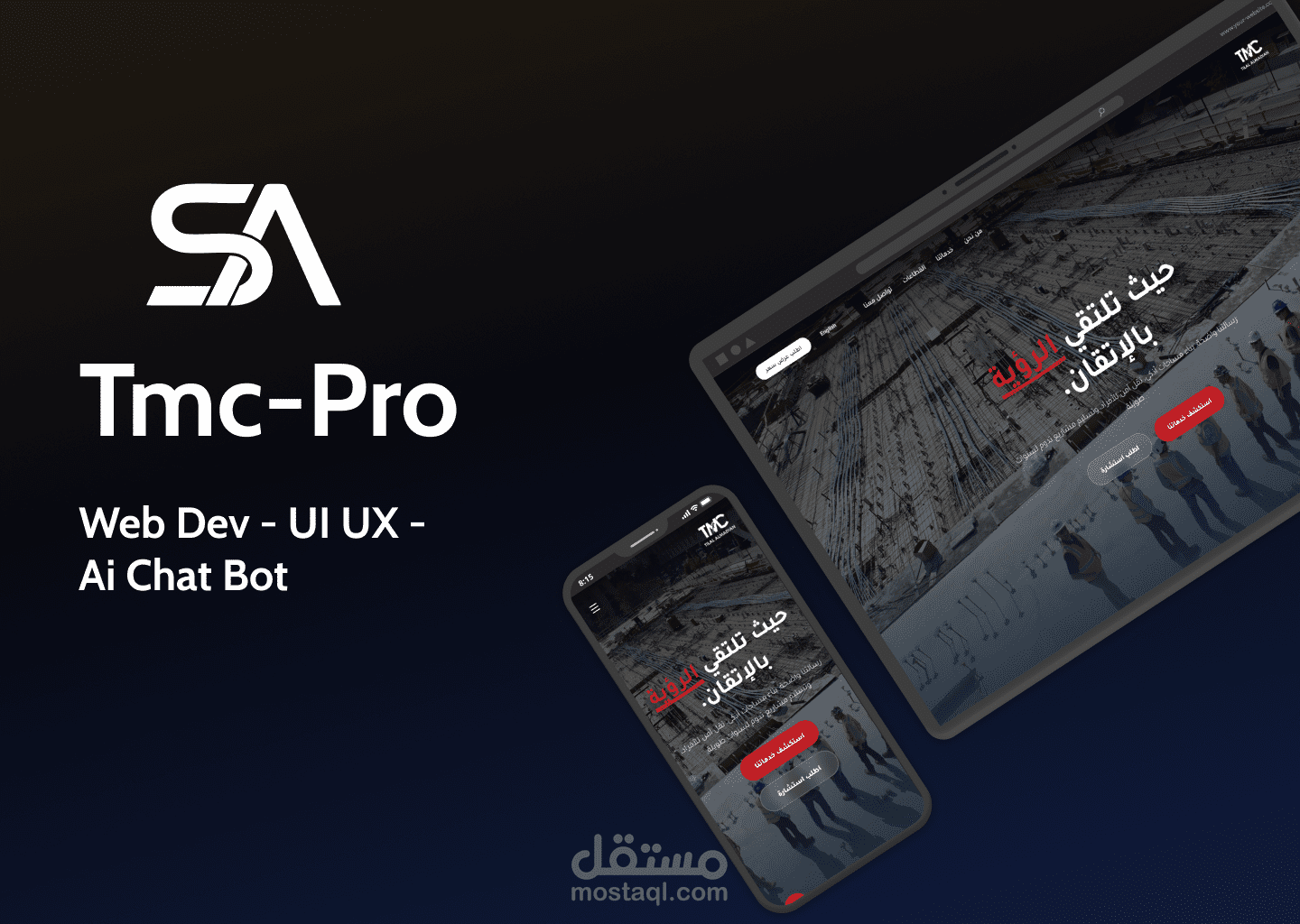 موقع TMC Pro ثنائي اللغة - تطوير ويب وUI/UX