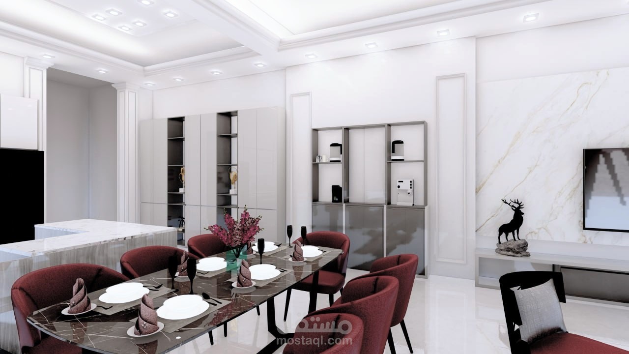 تصميم وديكور داخلي لفراغات معيشة