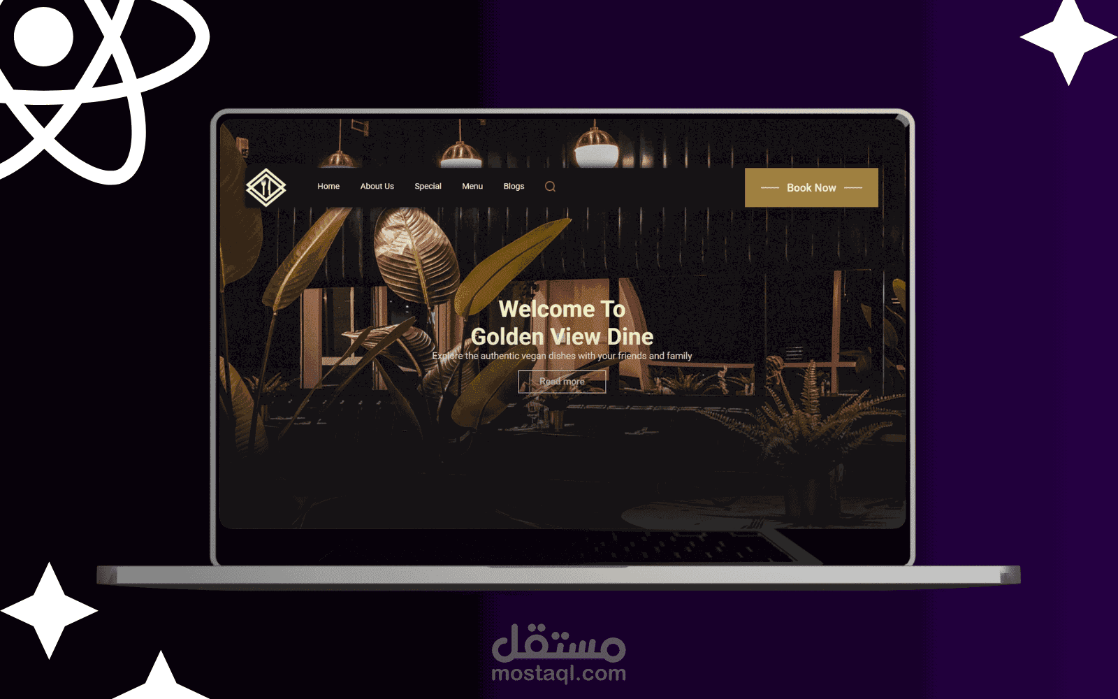 Landing page for Go Green Dine