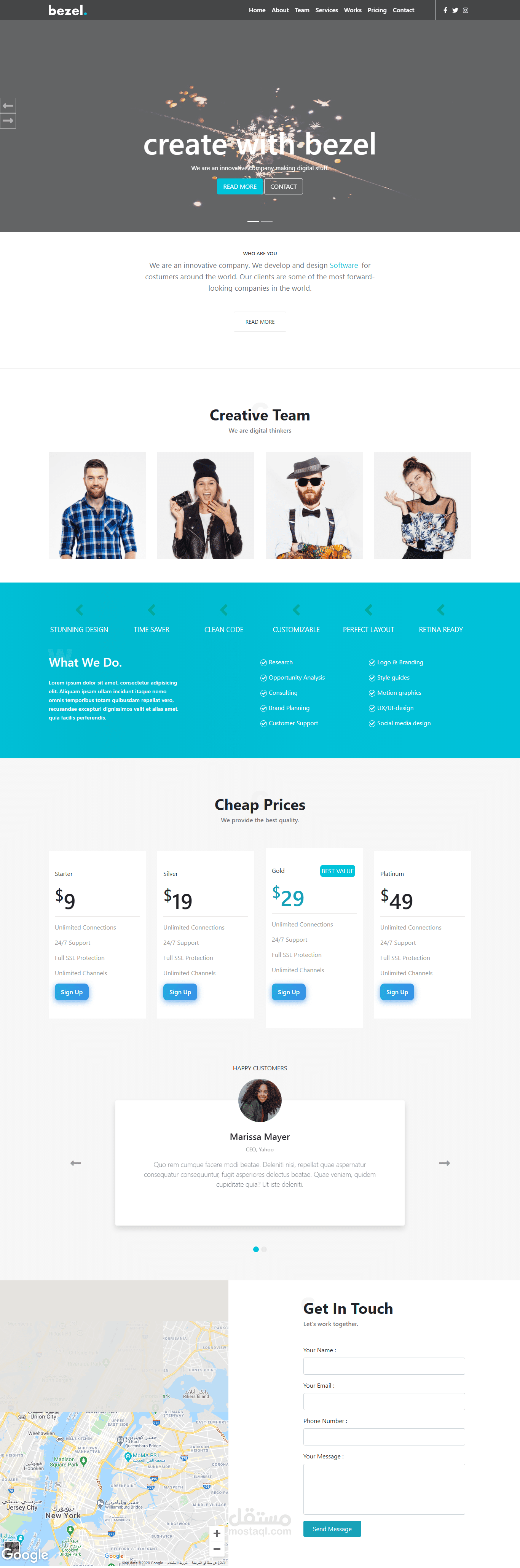 One page view of A website for a service company