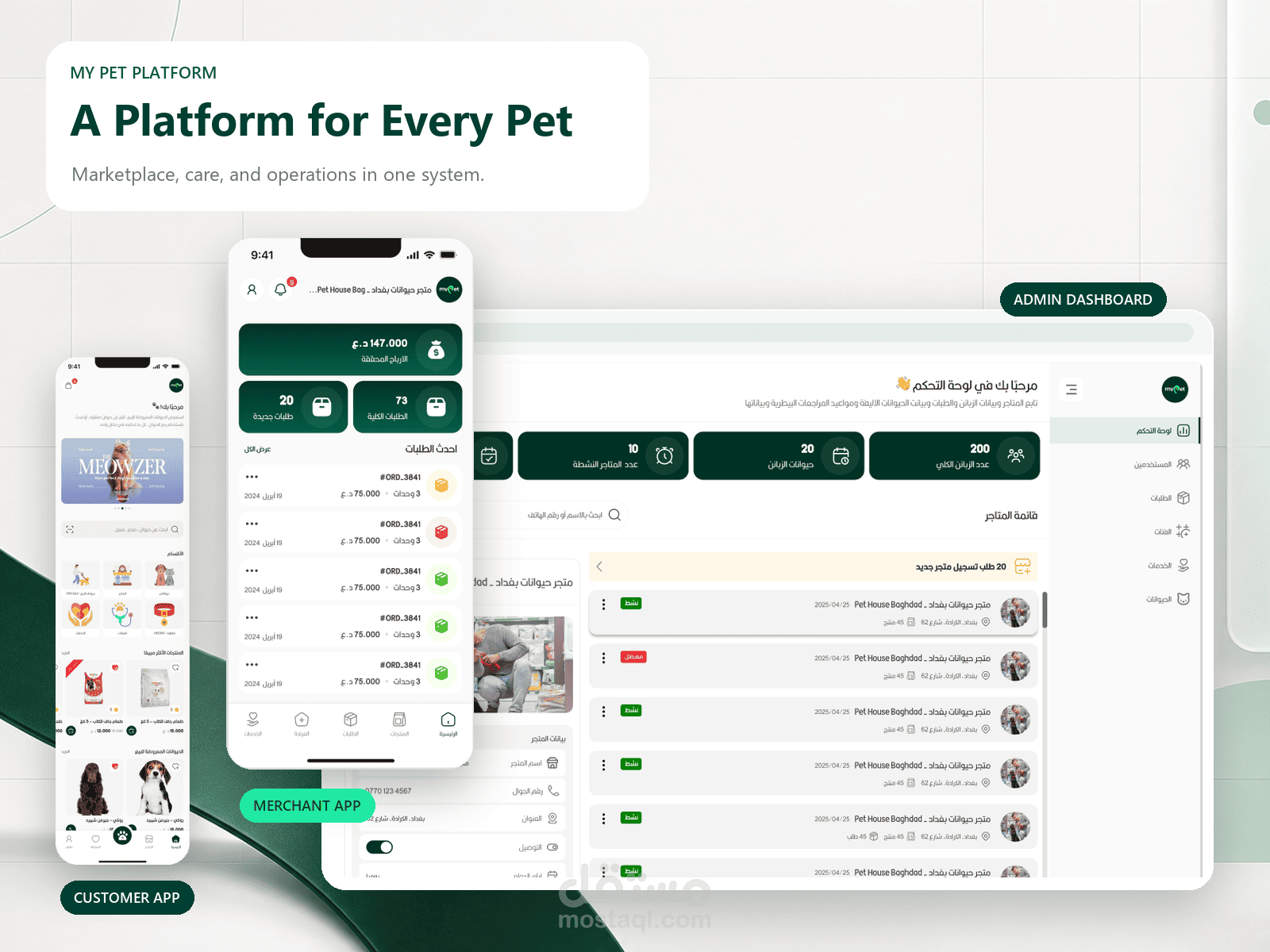 منصة My Pet للتجارة ورعاية الحيوانات الأليفة