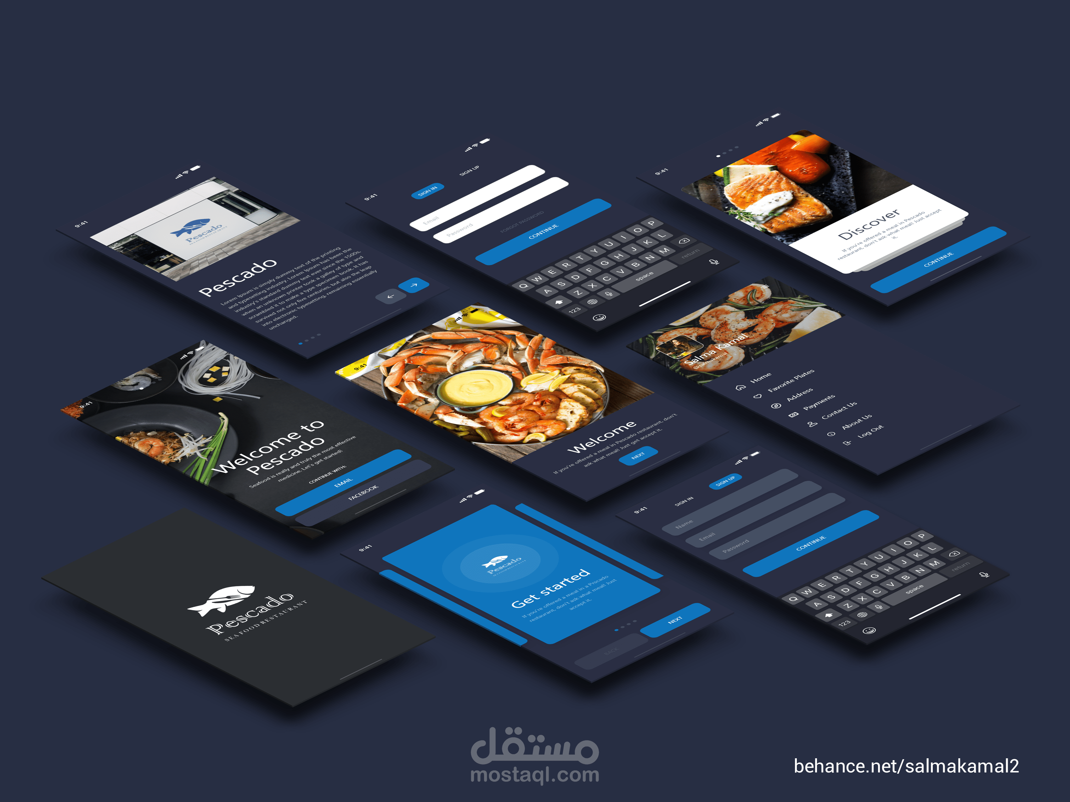 UI\UX Mobile App Design For Seafood Restaurant
