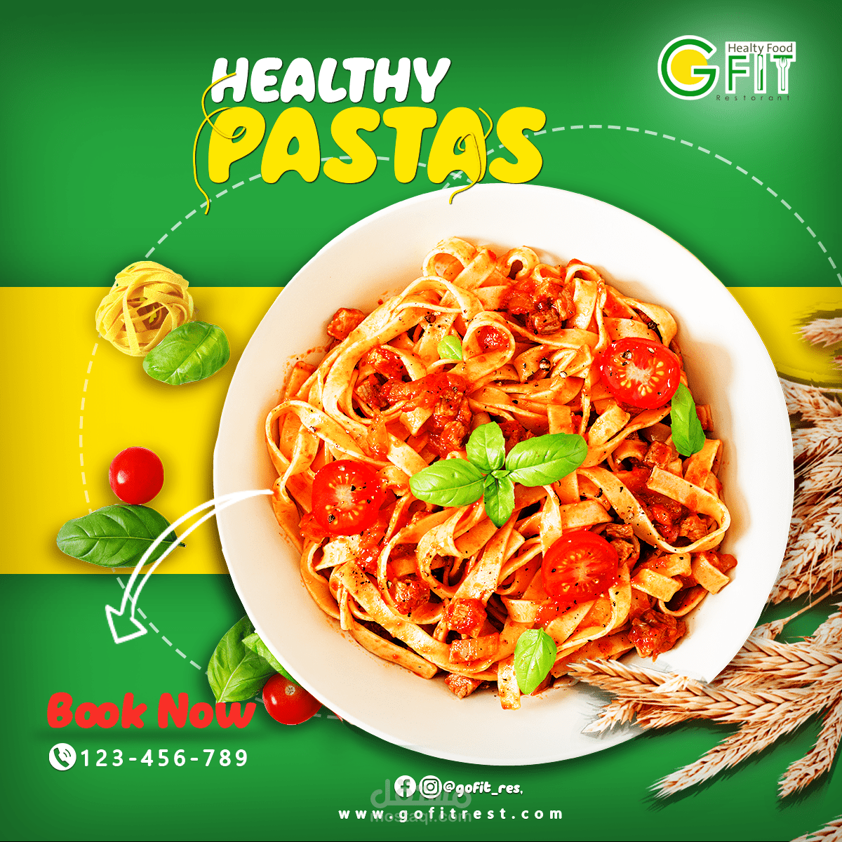 تصميم إعلانات سوشال ميديا_ Go Fit Resturant