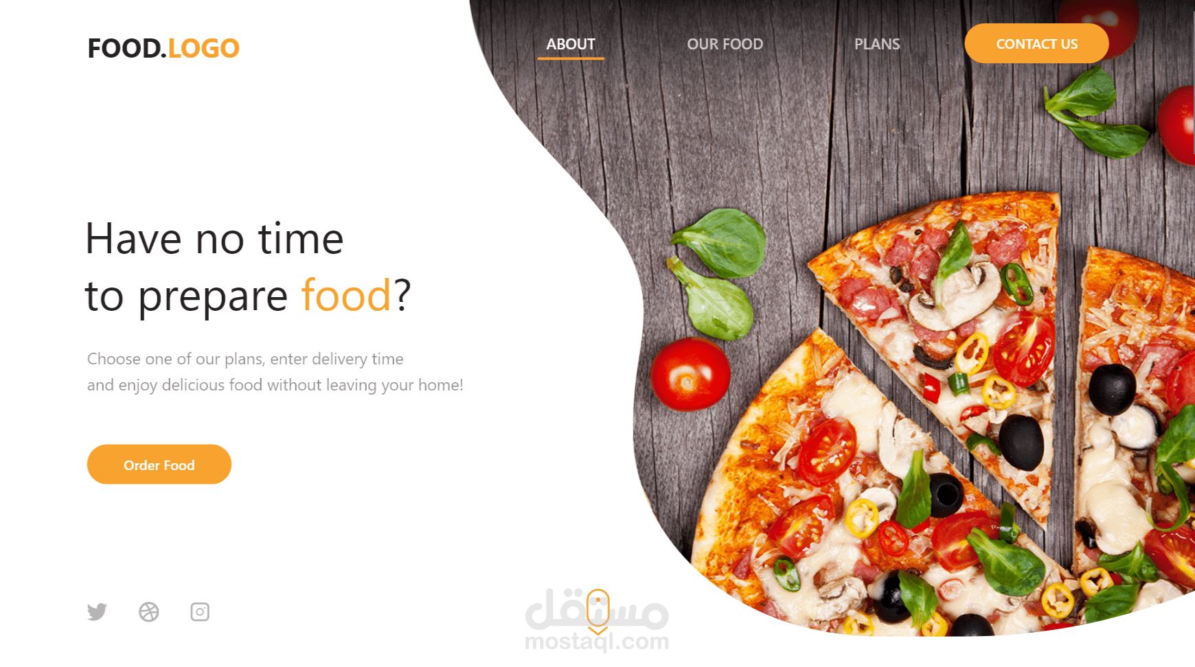 موقع لمطعم صفحة هبوط Restaurant landing page
