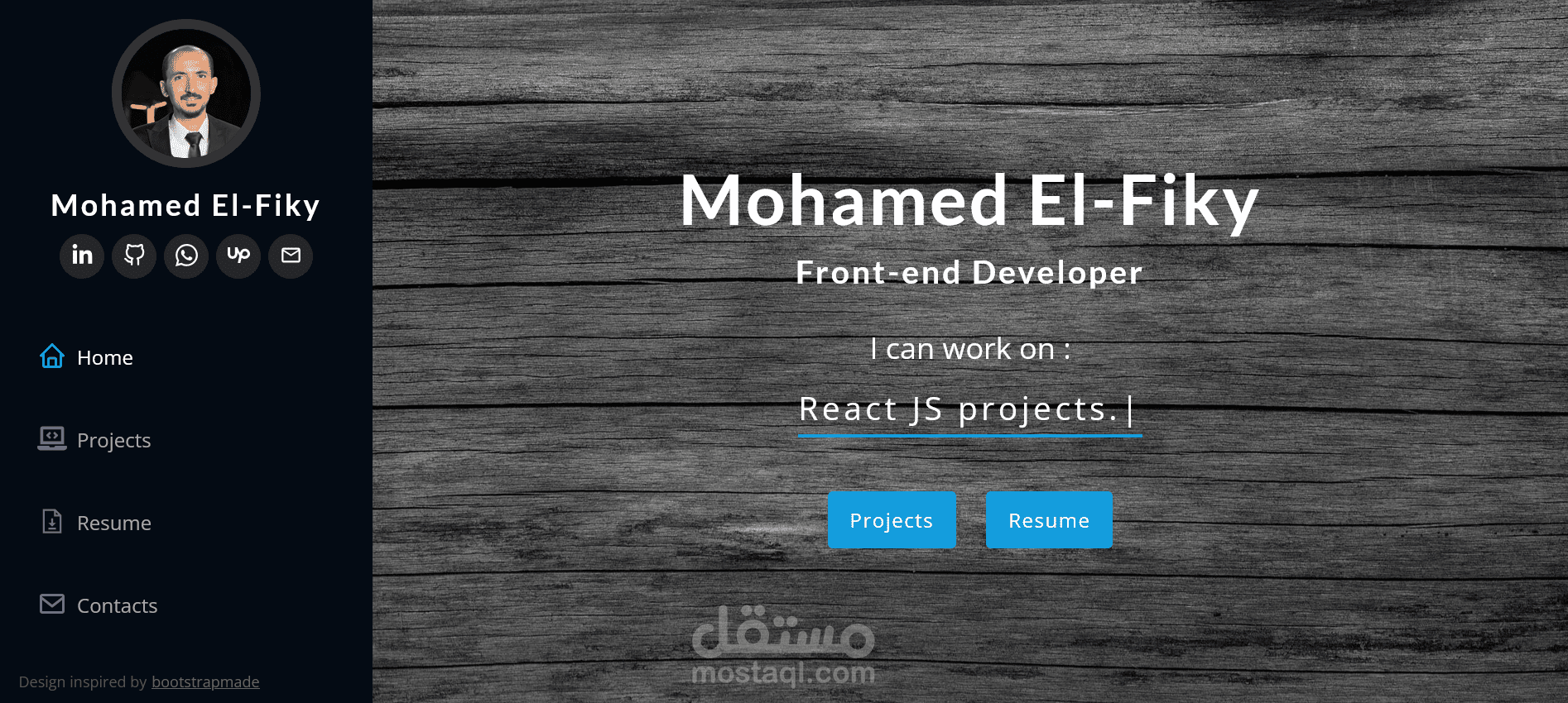 موقعى الشخصى و معرض أعمالى (React JS)