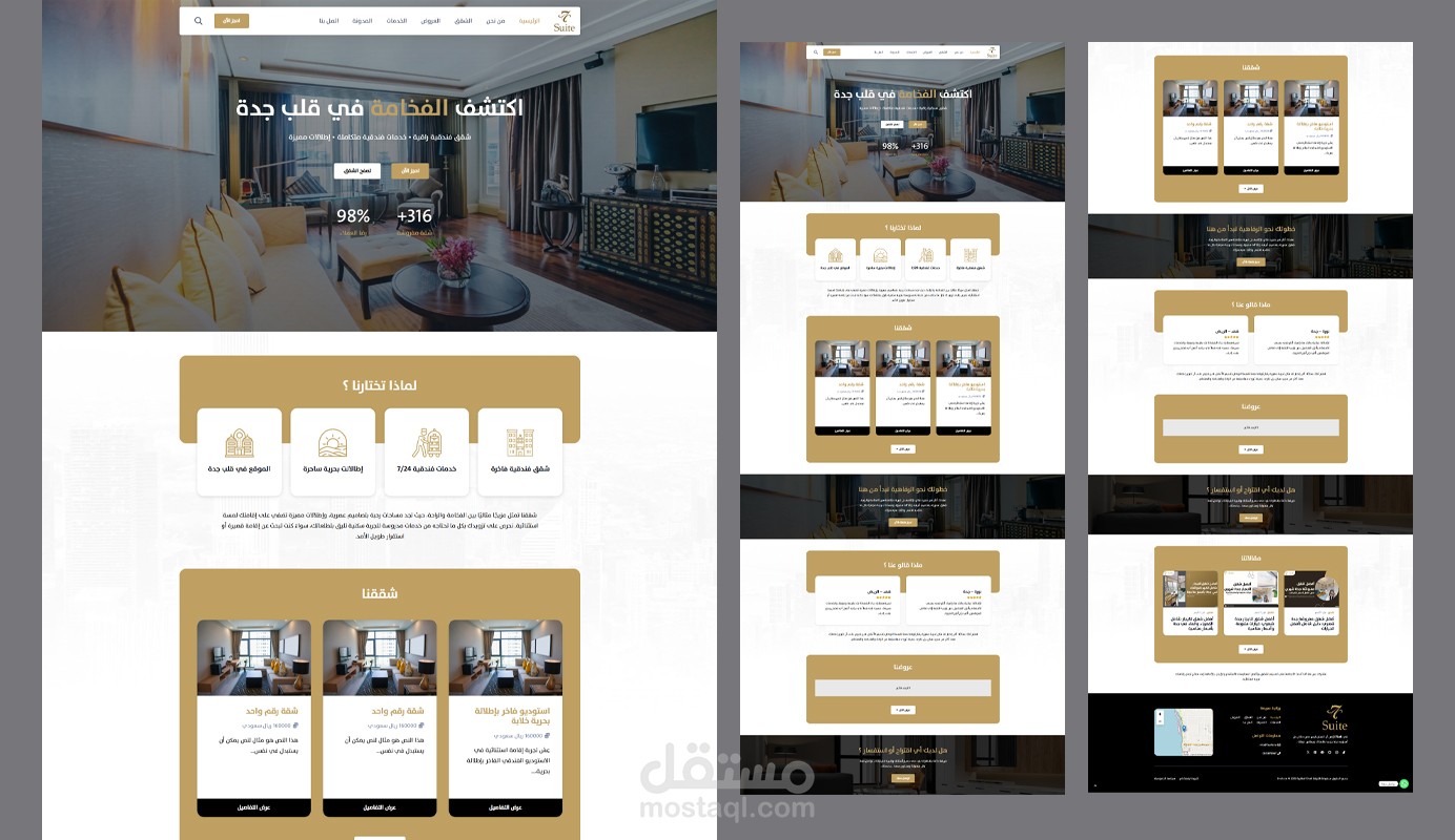 تصميم موقع إلكتروني احترافي لمنصة إدارة شقق مفروشة Seven Suite | WordPress Developer