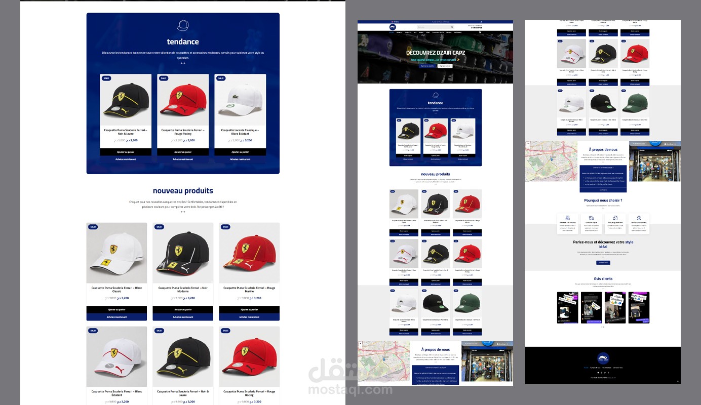 تصميم وتطوير متجر إلكتروني احترافي لبيع القبعات والإكسسوارات باستخدام WooCommerce