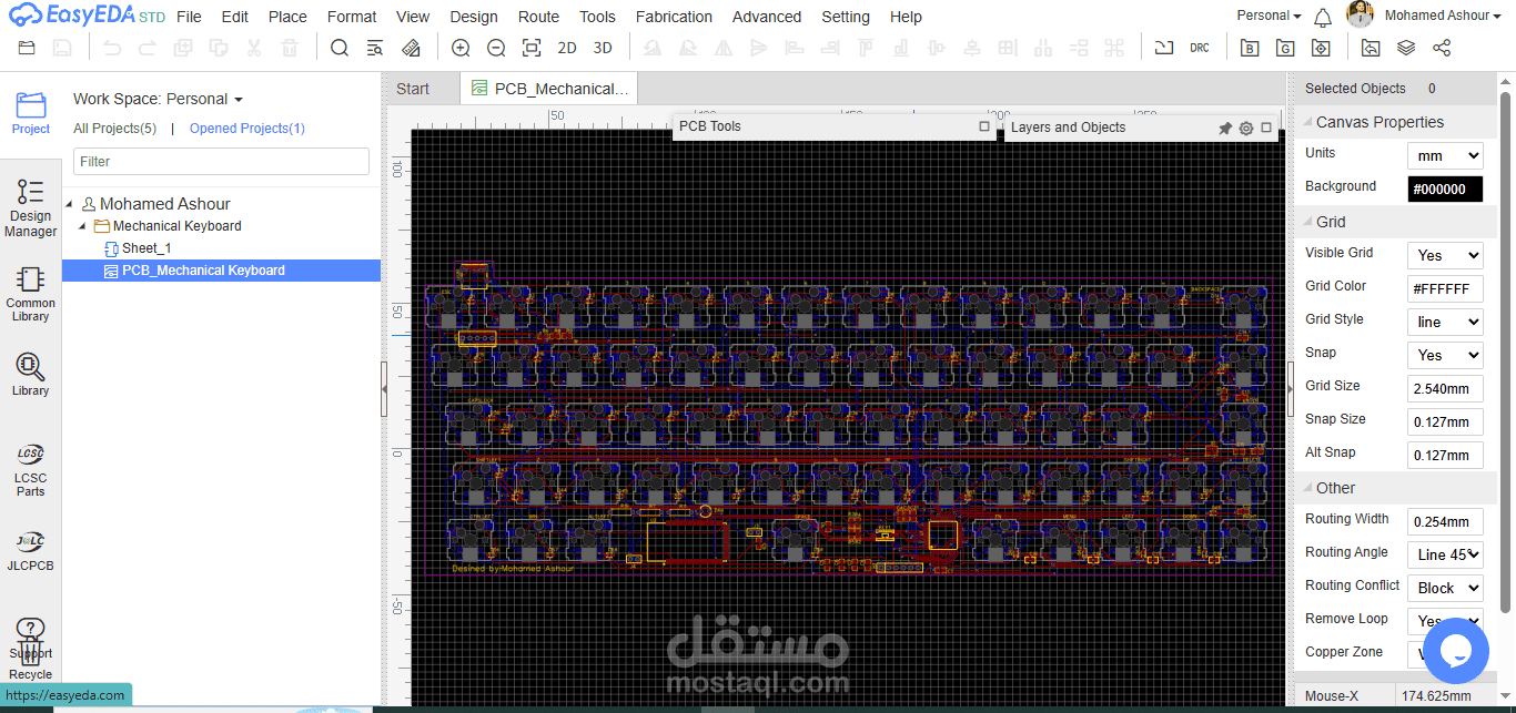 تصميم PCB ل Mechanical keyboard