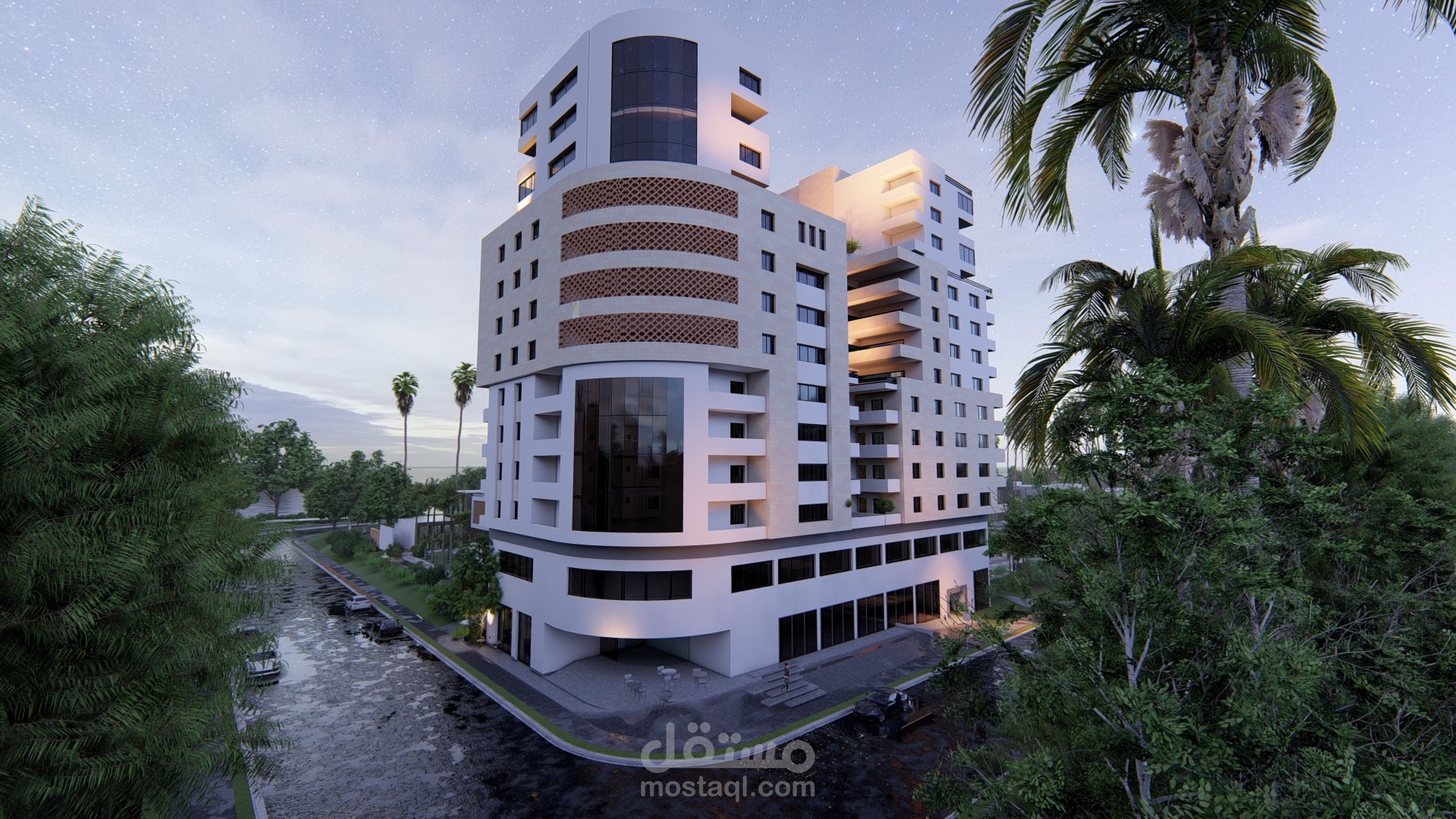 تصميم برج تجاري سكني