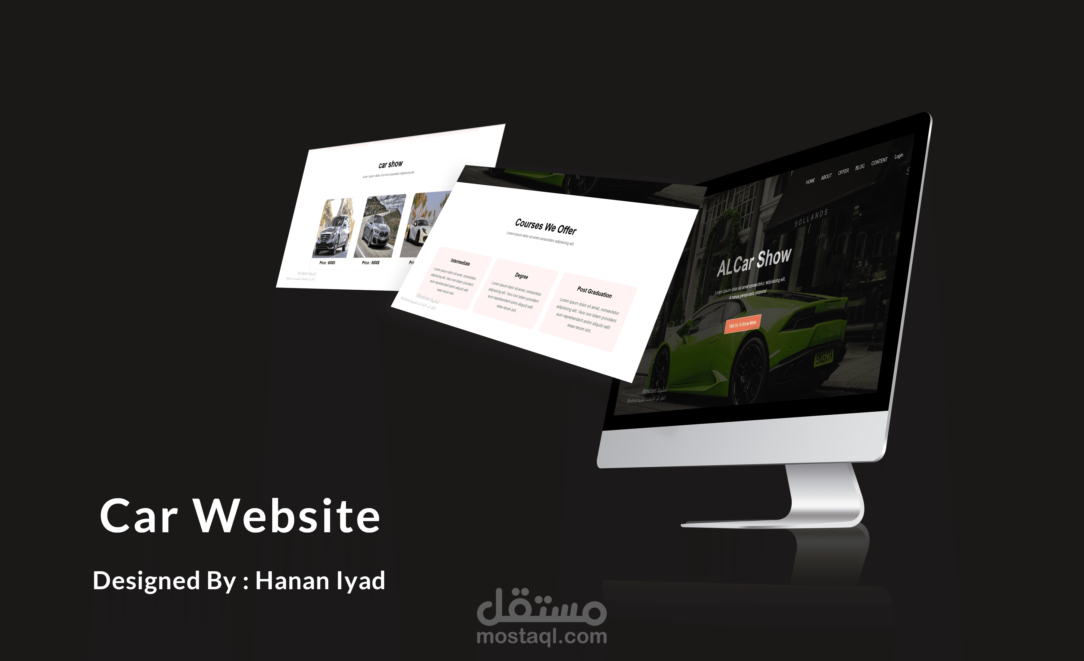 تصميم موقع ويب لسيارات