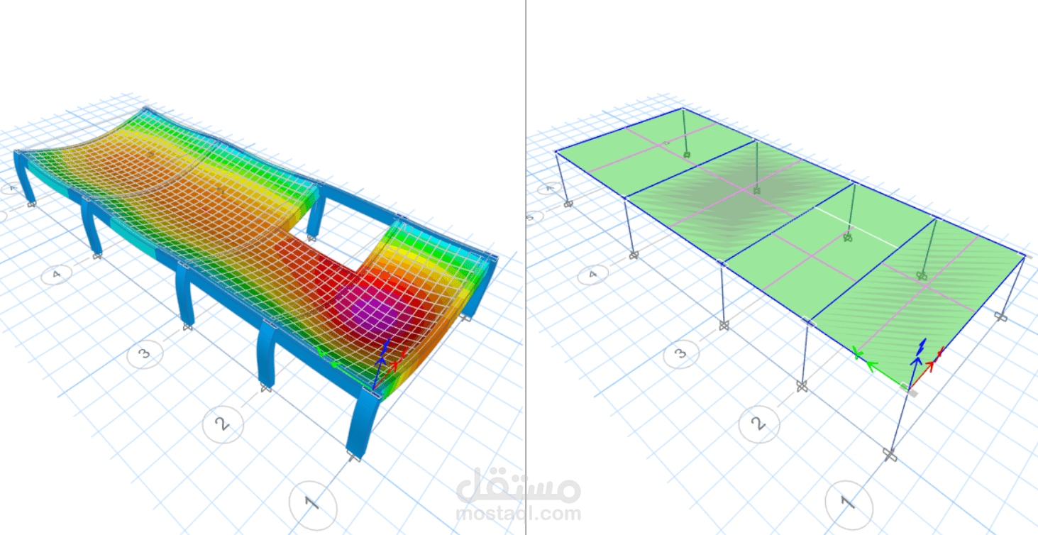 تصميم إنشائي لبلاطة ووافل سلاب