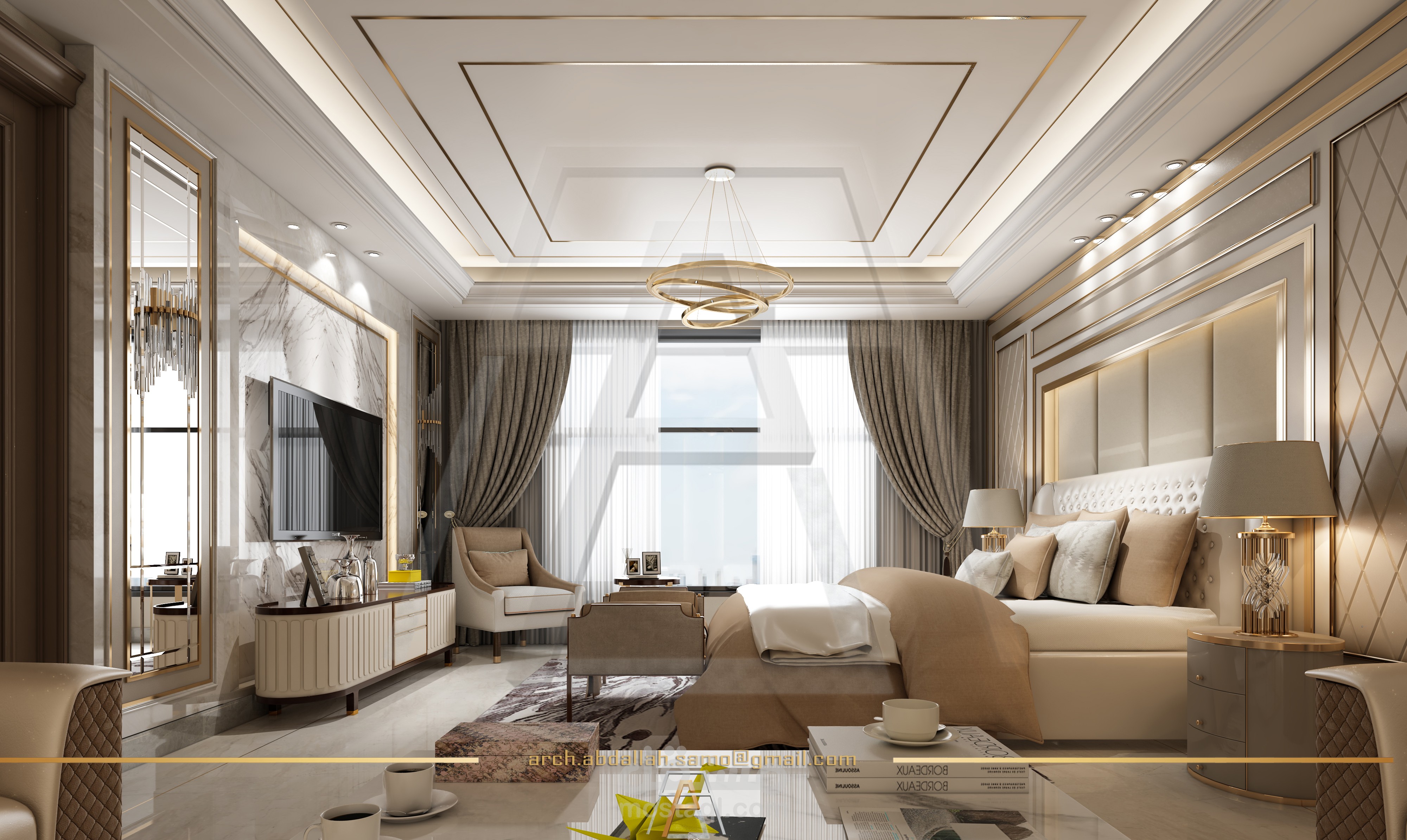 غرفة نوم ماستر مع حمام