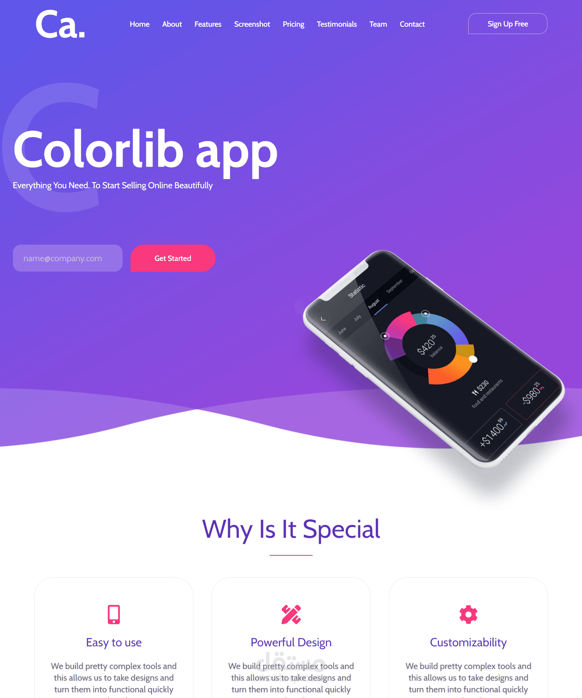 Landing ColorLip Template