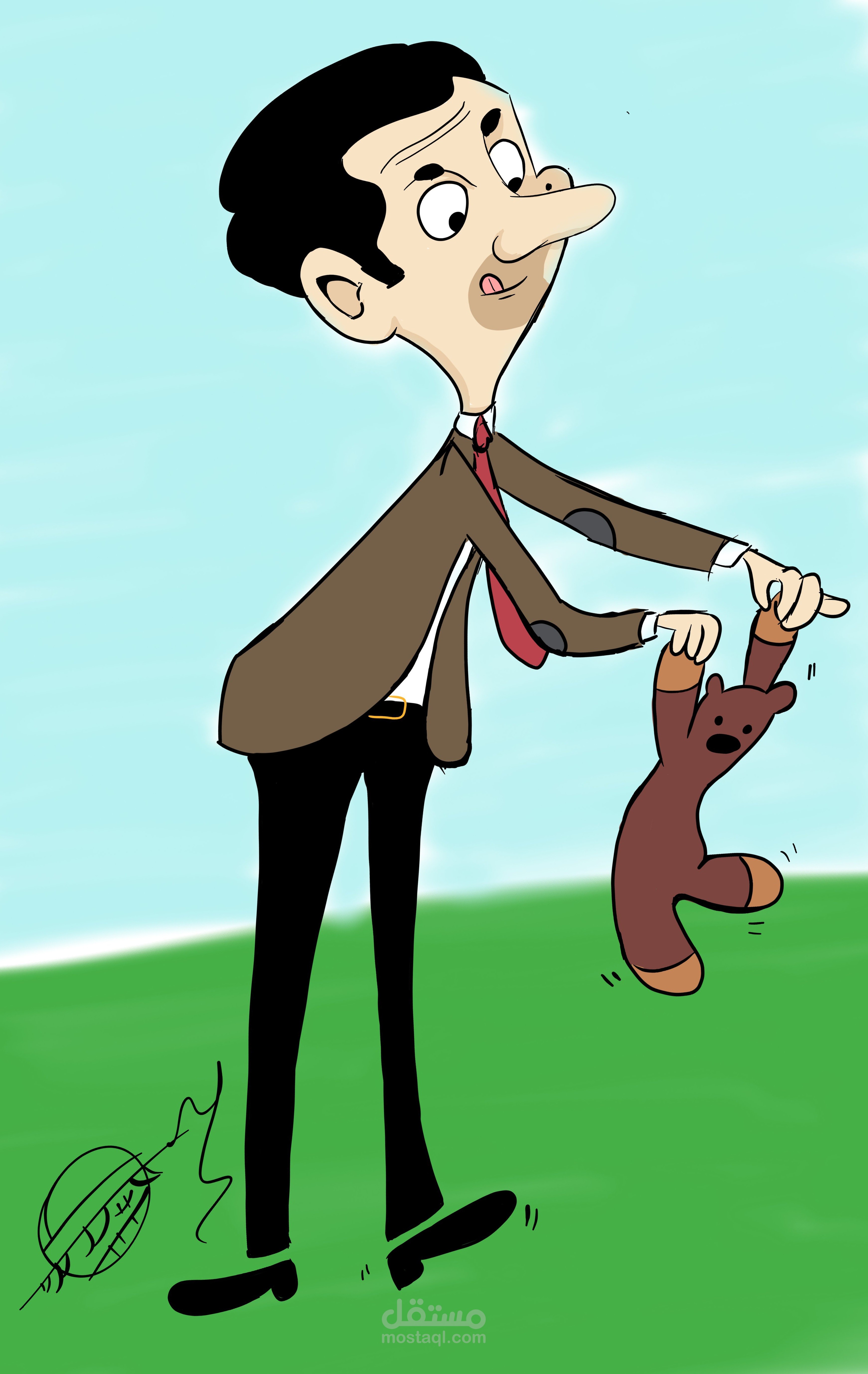 رسم شخصية مستر بين