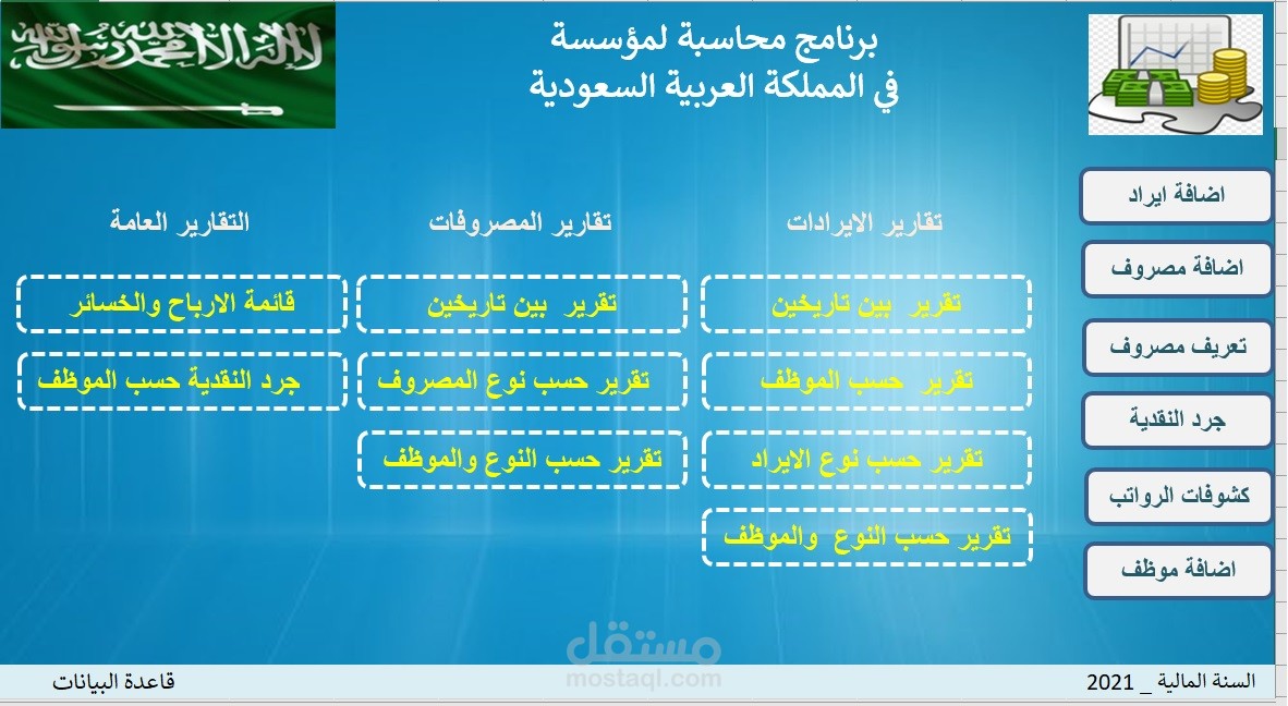 برنامج محاسبي لمؤسسة في المملكة العربية السعودية