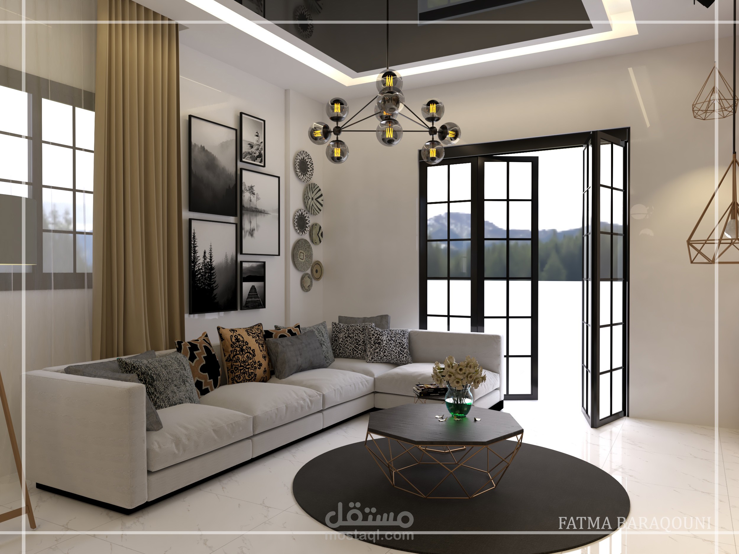 تصميم صالة معيشة مودرن