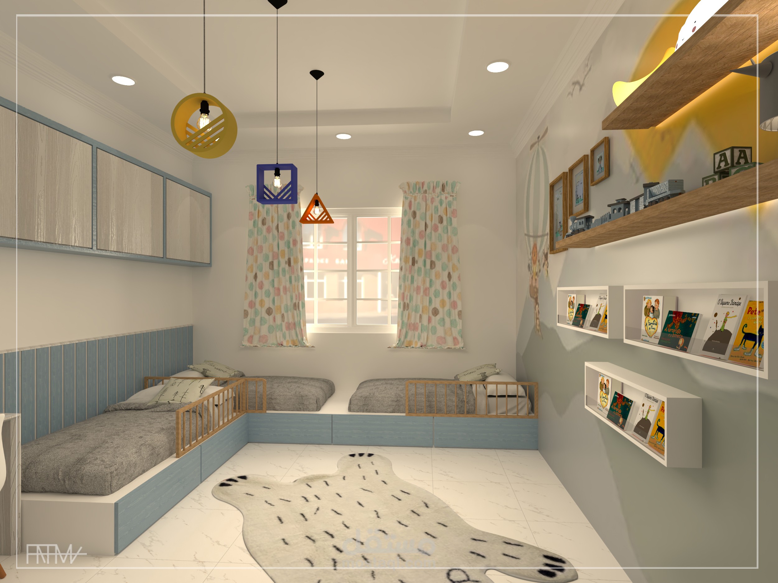 تصميم غرفة نوم اطفال مع حمام