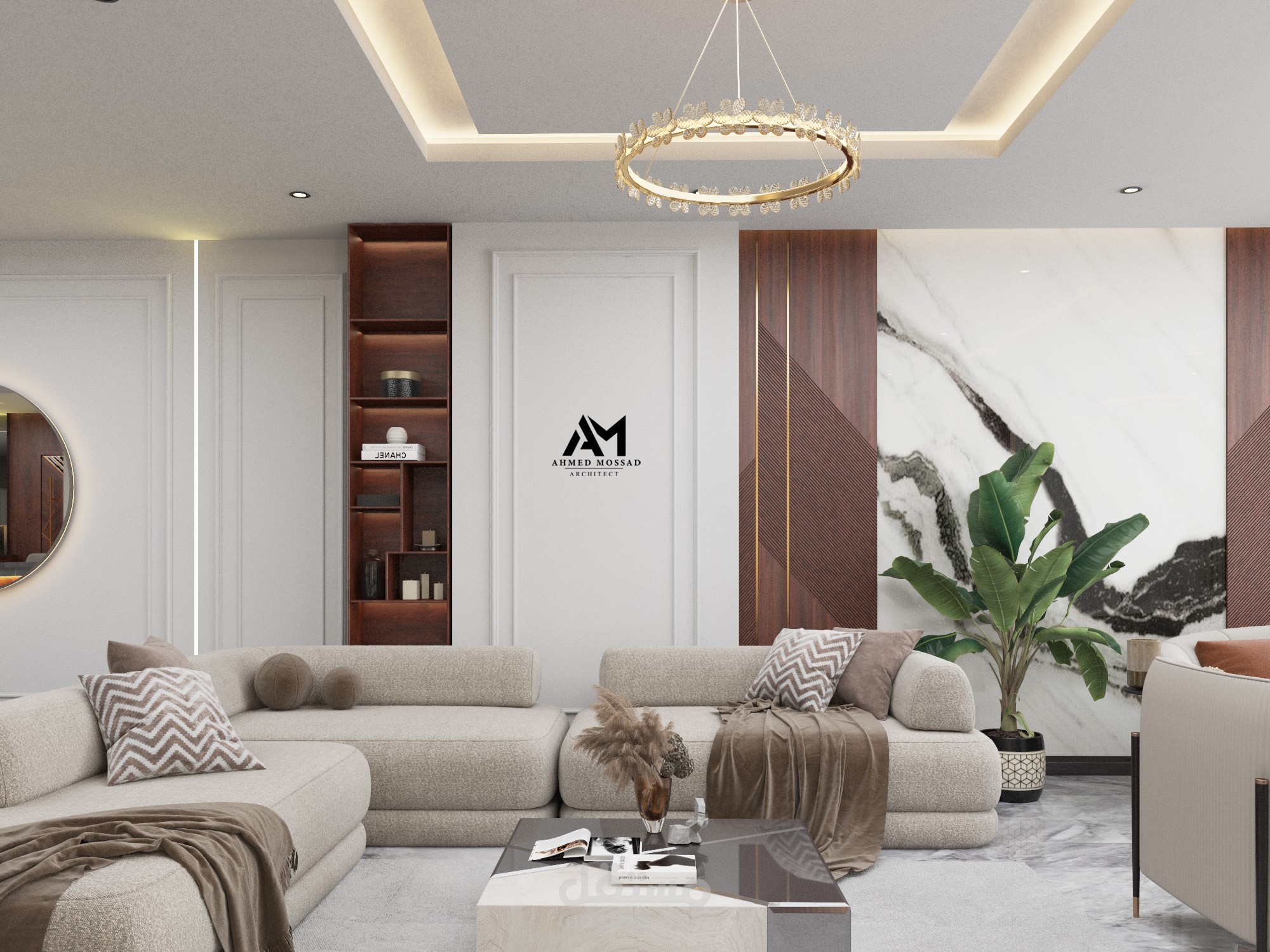 تصميم  3D شقه 220 م^2