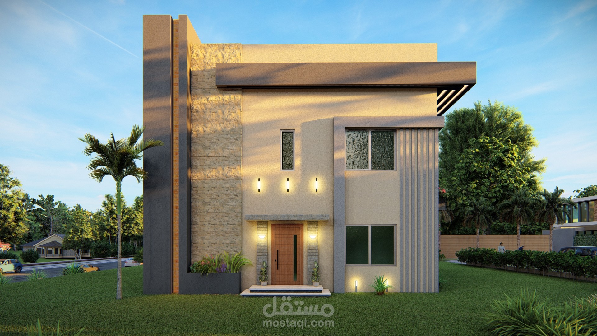 تصميم واجهة فيلا في السعودية