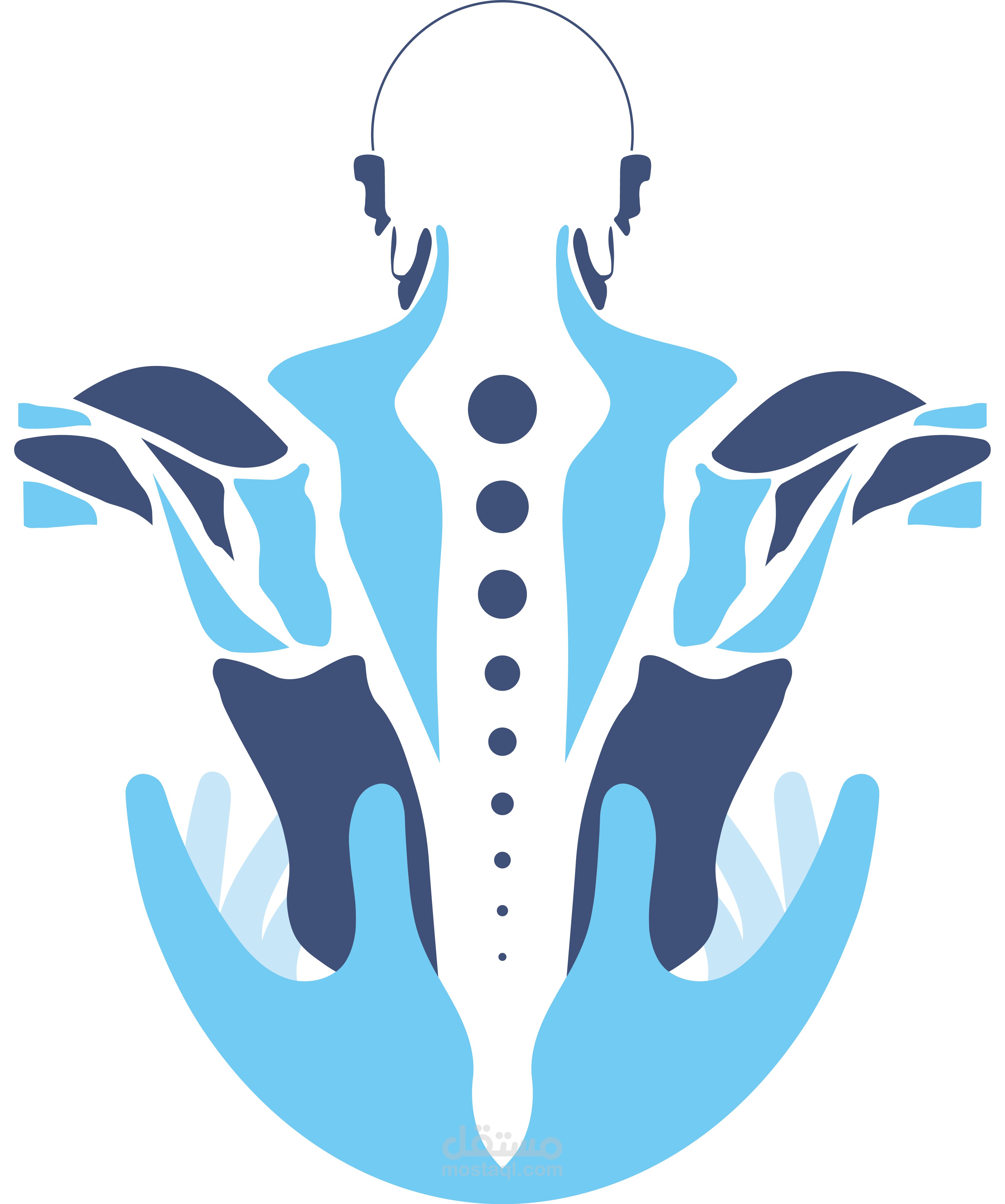 تصميم شعار مع عمل بروشور و فريم للسوشال ميديا لمركز مساج رياضي