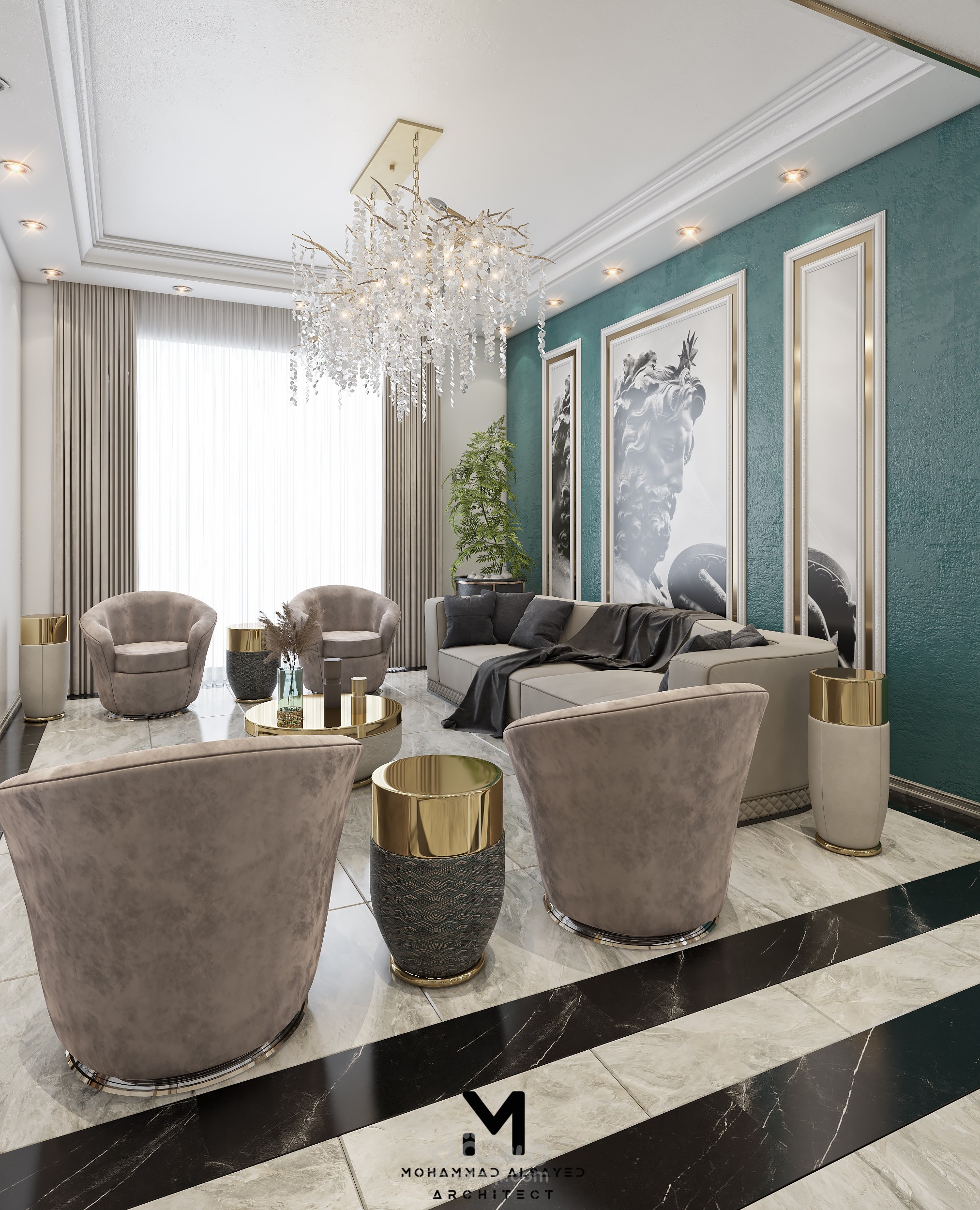 تصميم داخلي لغرفة ضيوف بطراز موديرن