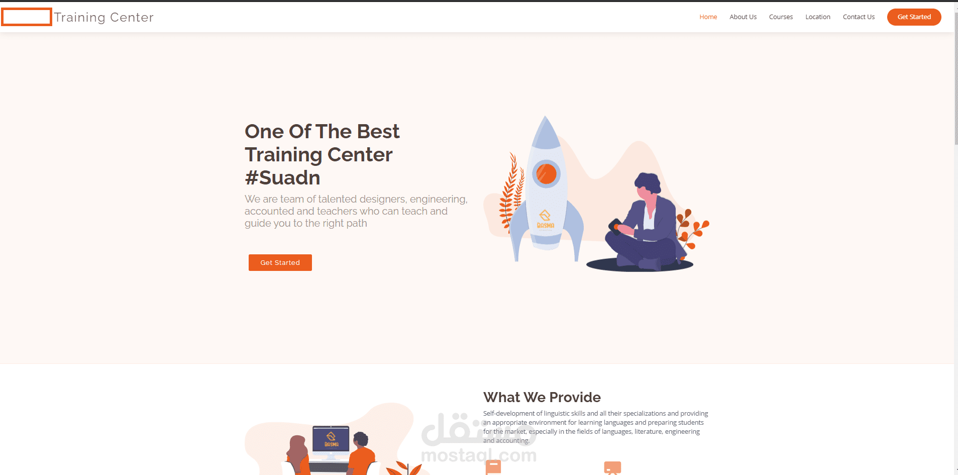 Website for Training Center