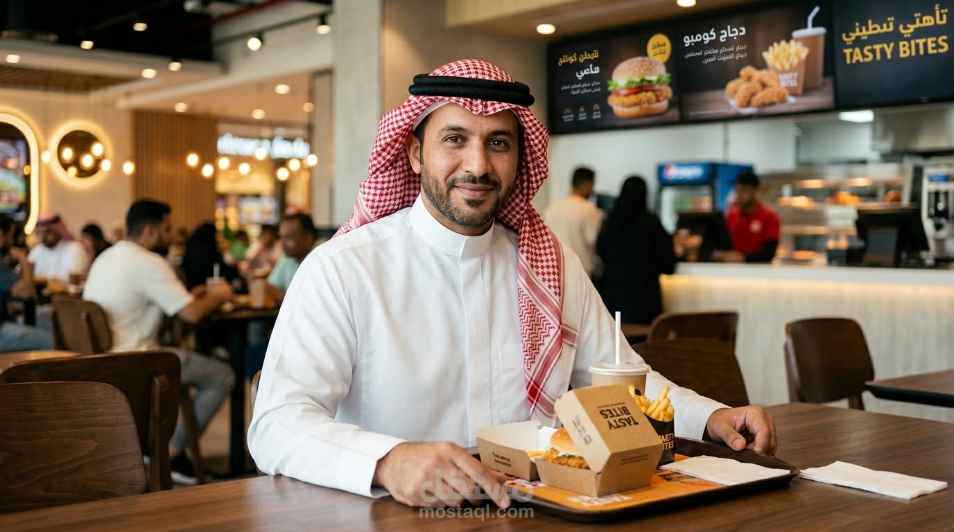 إعلان ترويجي احترافي لمطعم برجر تم تصميمه باستخدام تقنيات الذكاء الاصطناعي والمونتاج الإبداعي.