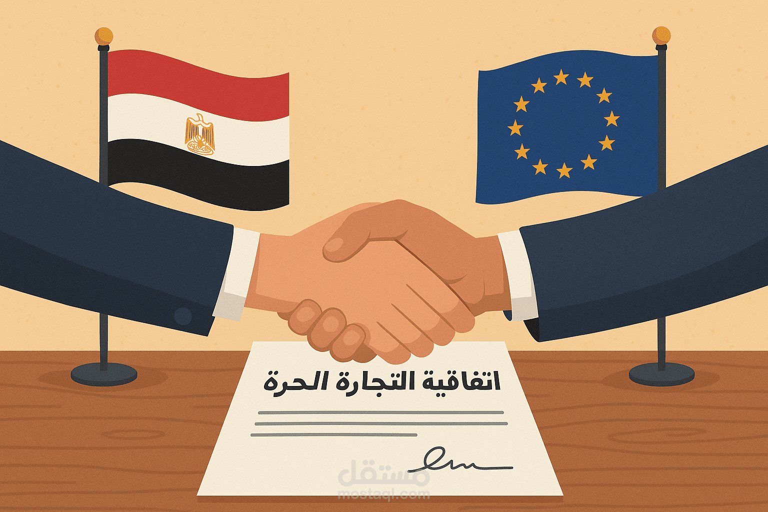 بحث اكاديمي حول اتفاقية التجارة الحرة بين مصر والاتحاد الاوروبي
