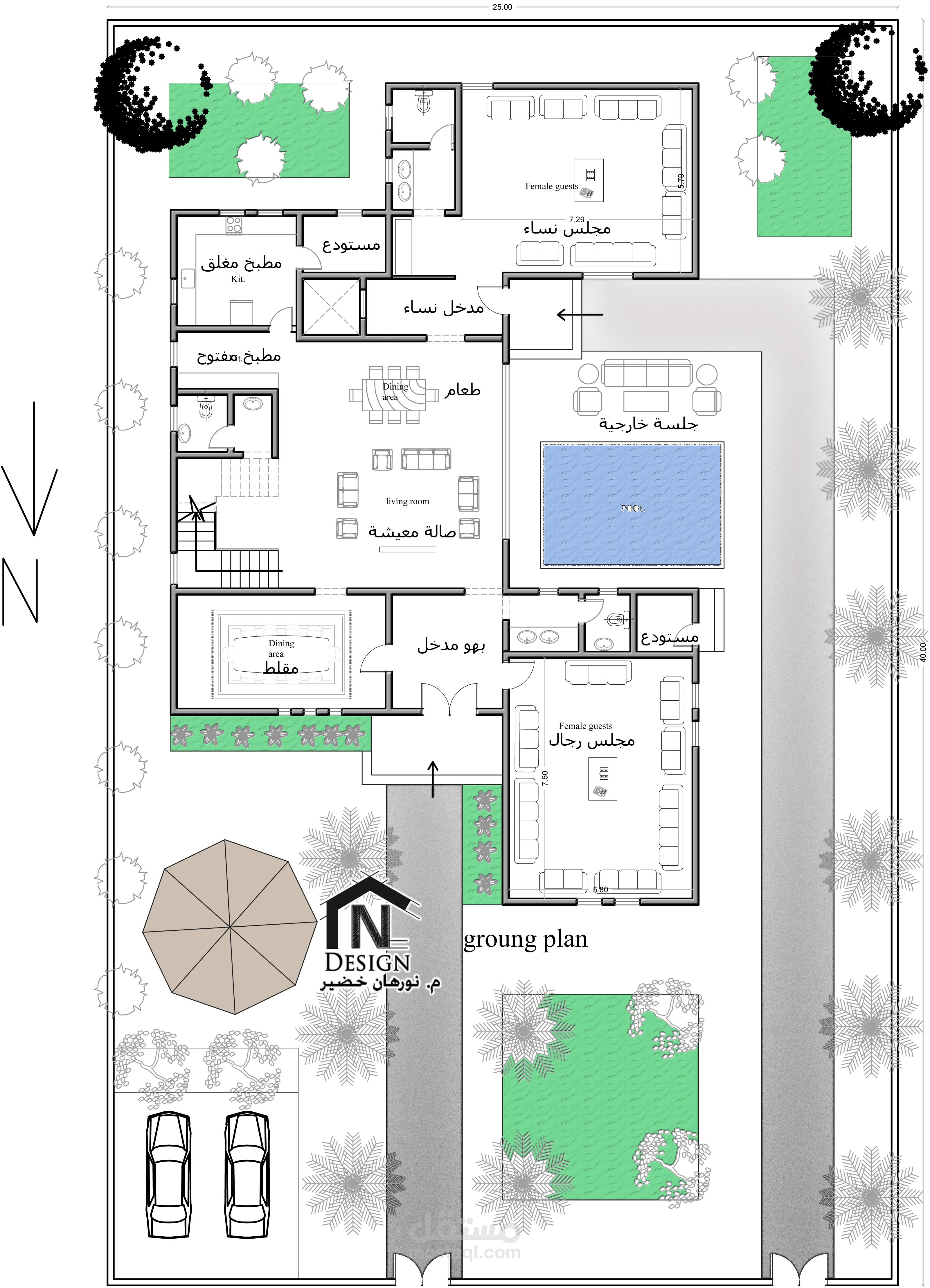 تصميم فيلا سكنية-تصميم مخططات.