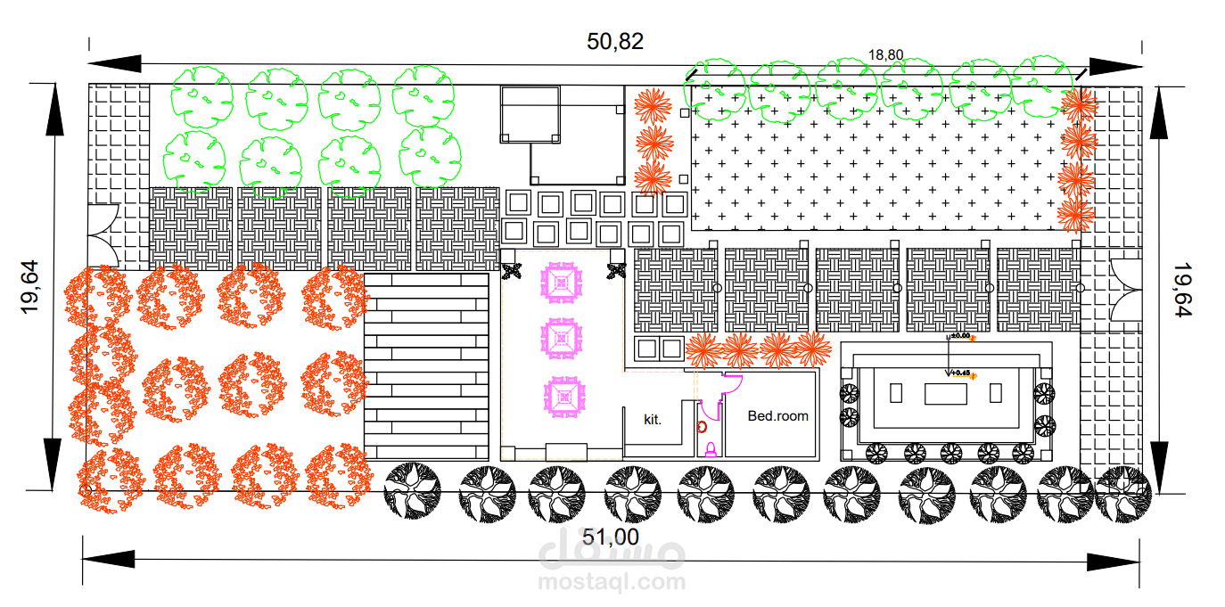 تصميم مخطط أتوكاد شاليه