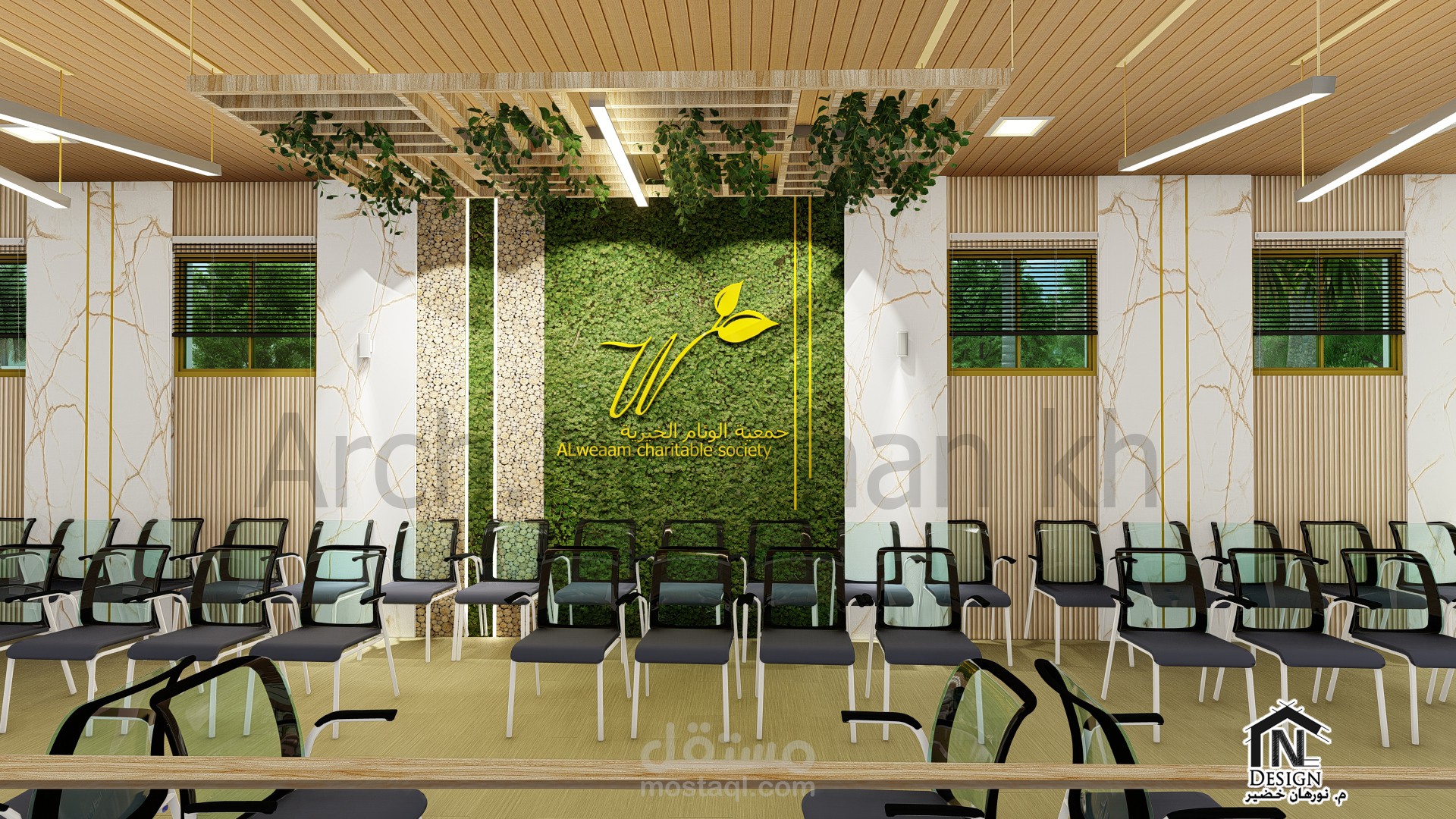 تصميم داخلي لمنطقة استقبال الجمهور