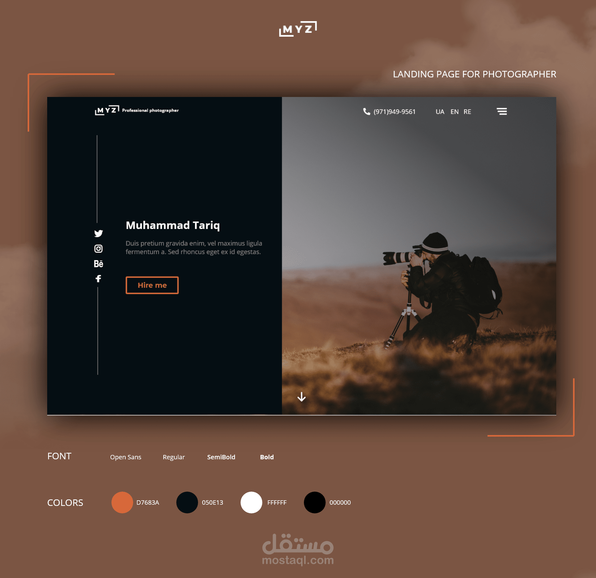 LANDING PAGE FOR PHOTOGRAPHER