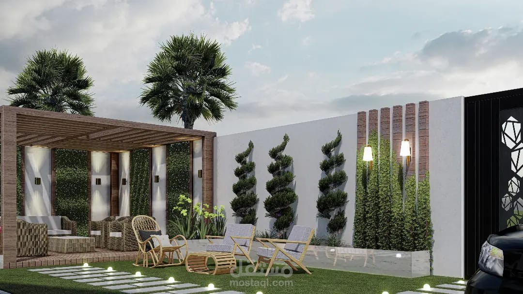 تصميم حديقة خارجية