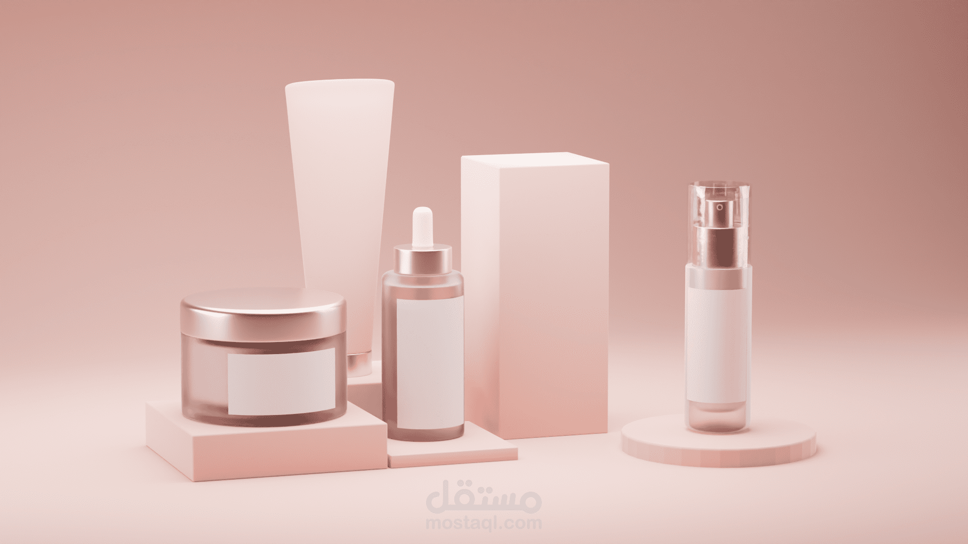 تصميم نموذج ثلاثي الأبعاد لعبوات منتجات