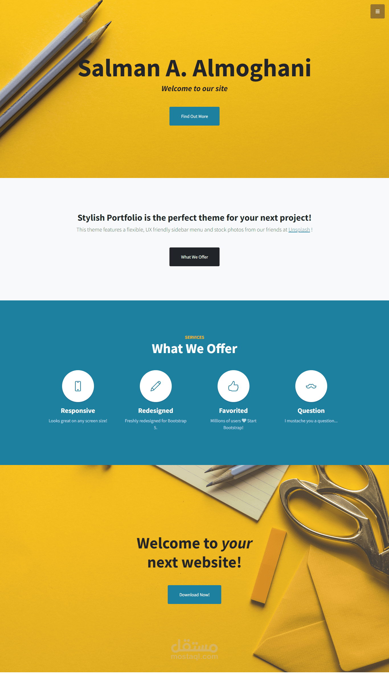 برمجة وتصميم صفحة هبوط(landing page)