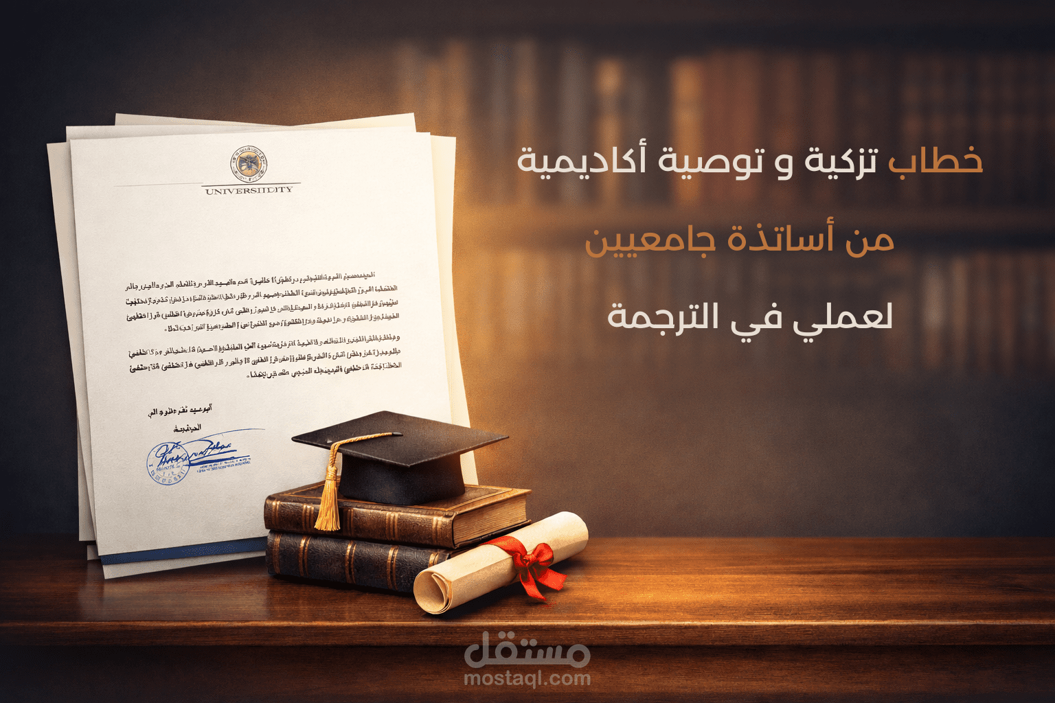 خطاب تزكية وتوصية أكاديمية من أساتذة جامعيين لعملي في الترجمة