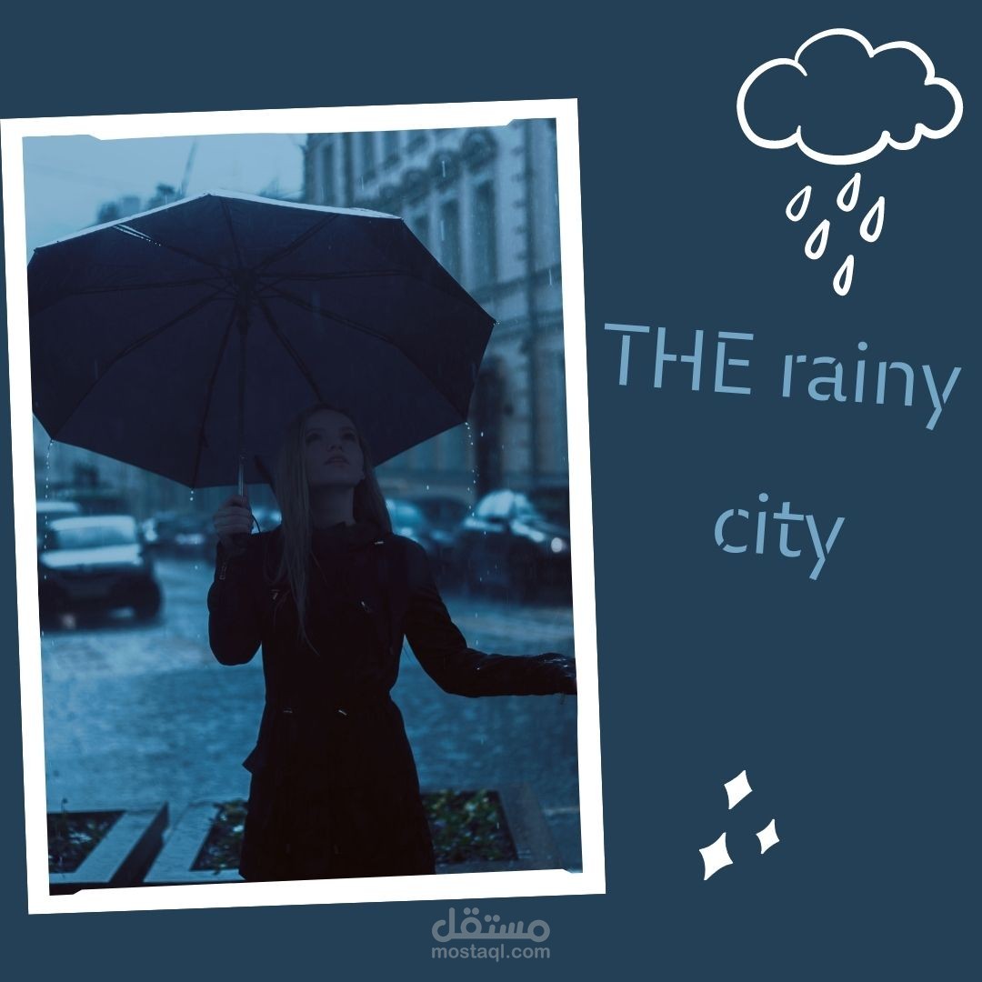 مونتاج فيديو  لمدينه ممطره