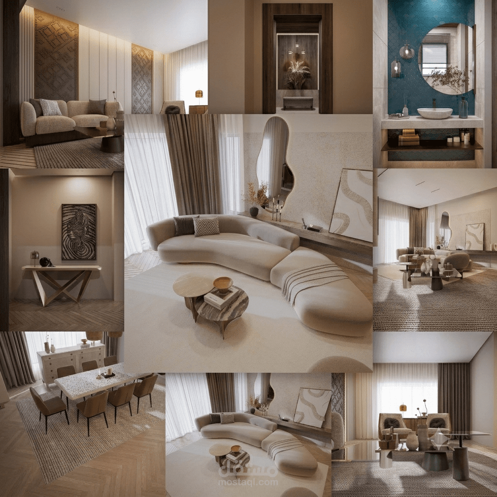 تصميم داخلى لفيلا سكنية فاخرة Organic Modern