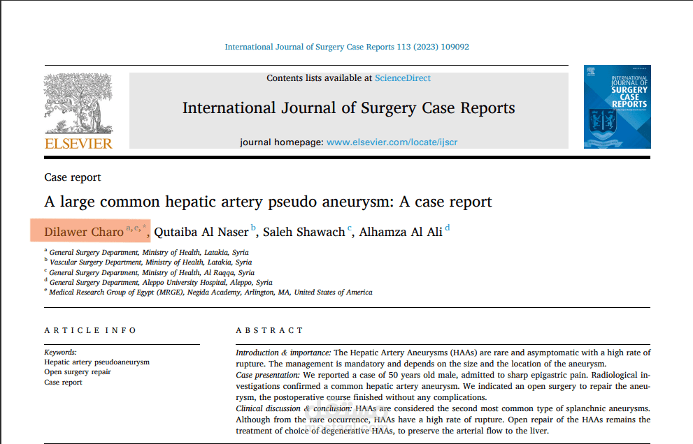 Case Report no.1- Hepatic Artery pseudoaneurysm