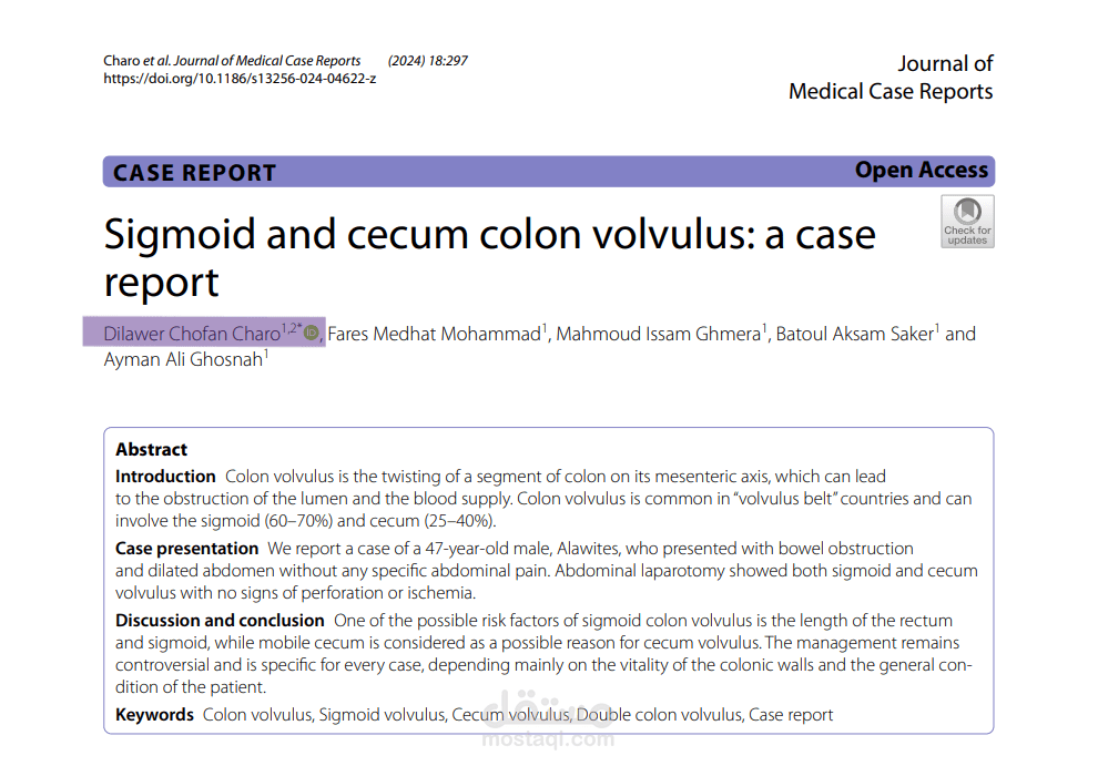 Case Report no.2 Sigmoid & colon volvulus Dr Dilawer Charo